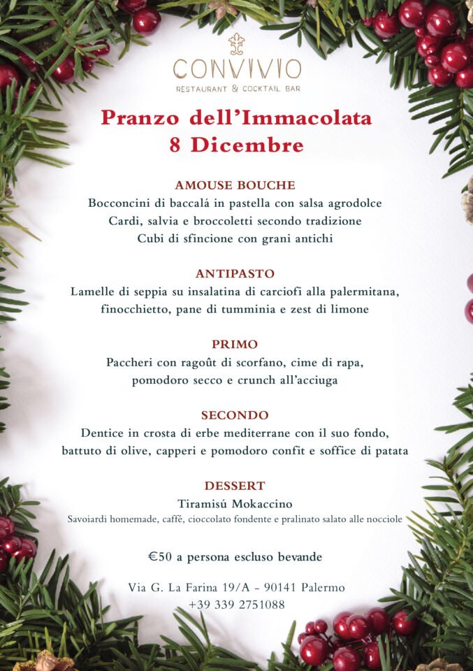 Menu Immacolata 2025